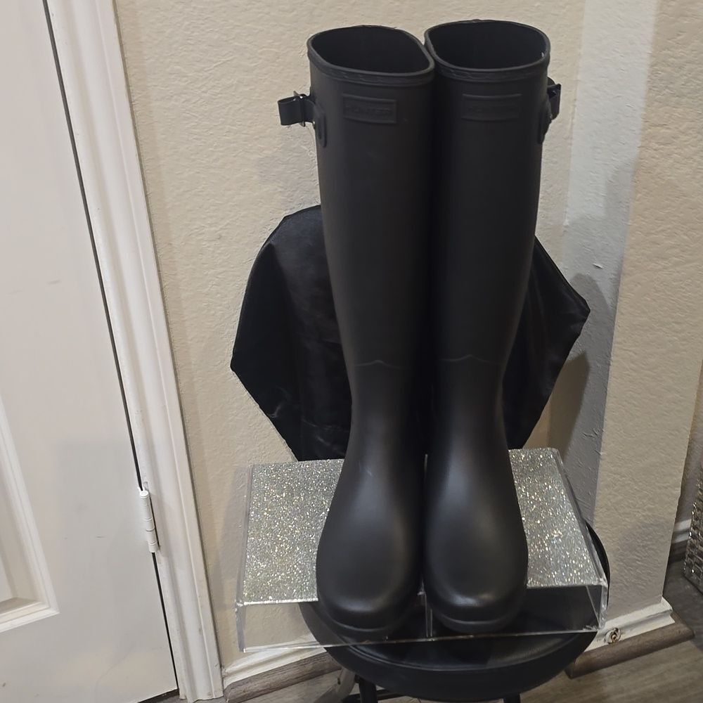 Hunter Refined Tall Waterproof Boots- Black - Picture 9 of 12